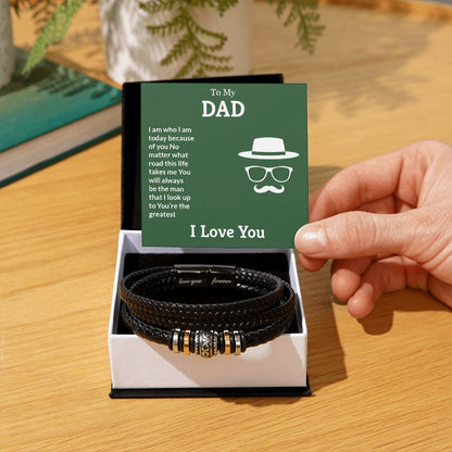 You're the greatest Dad Bracelet, Father Bracelet Father's Day Gift, Christian Gift For Dad, Father Son Leather Bracelet - Serbachi