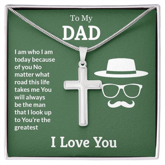 You're the greatest Dad Cross Necklace, Father Cross Necklace Father's Day Gift, Christian Gift For Dad, Father Son Cross Necklace - Serbachi