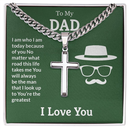 You're the greatest Dad Cross Necklace, Father Necklace Father's Day Gift, Christian Gift For Dad, Father Son Cross Necklace - Serbachi