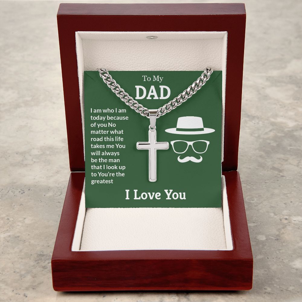 You're the greatest Dad Cross Necklace, Father Necklace Father's Day Gift, Christian Gift For Dad, Father Son Cross Necklace - Serbachi