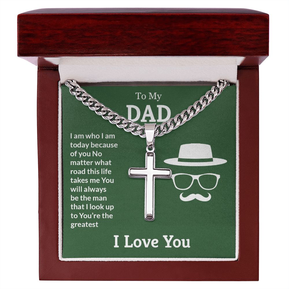 You're the greatest Dad Cross Necklace, Father Necklace Father's Day Gift, Christian Gift For Dad, Father Son Cross Necklace - Serbachi