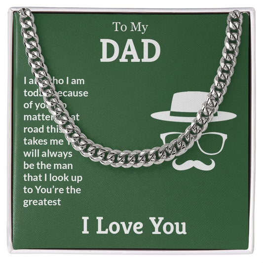 You're the greatest Dad Cuban Chain Necklace, Father Necklace Father's Day Gift, Christian Gift For Dad, Father Son Necklace - Serbachi