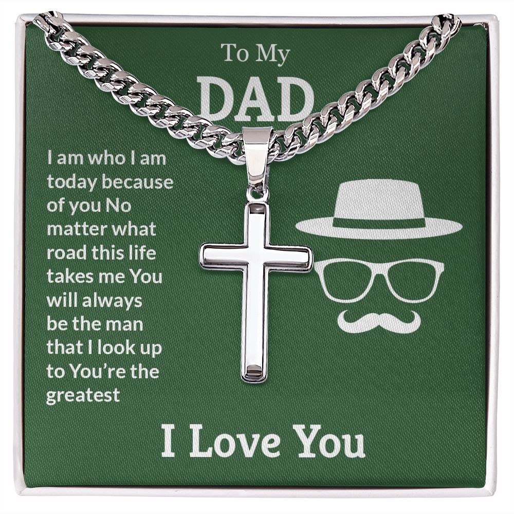 You're the greatest Personalized Dad Cross Necklace, Father Necklace Father's Day Gift, Christian Gift For Dad, Father Son Necklace - Serbachi